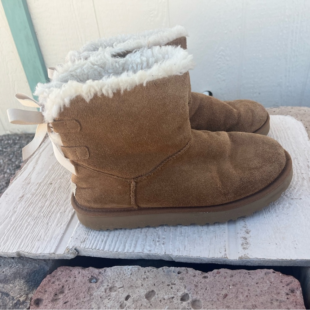 UGG Mini Bailey Bow II Chestnut Boots 9